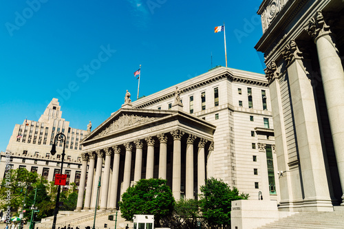  New York Court building. Split toned image.