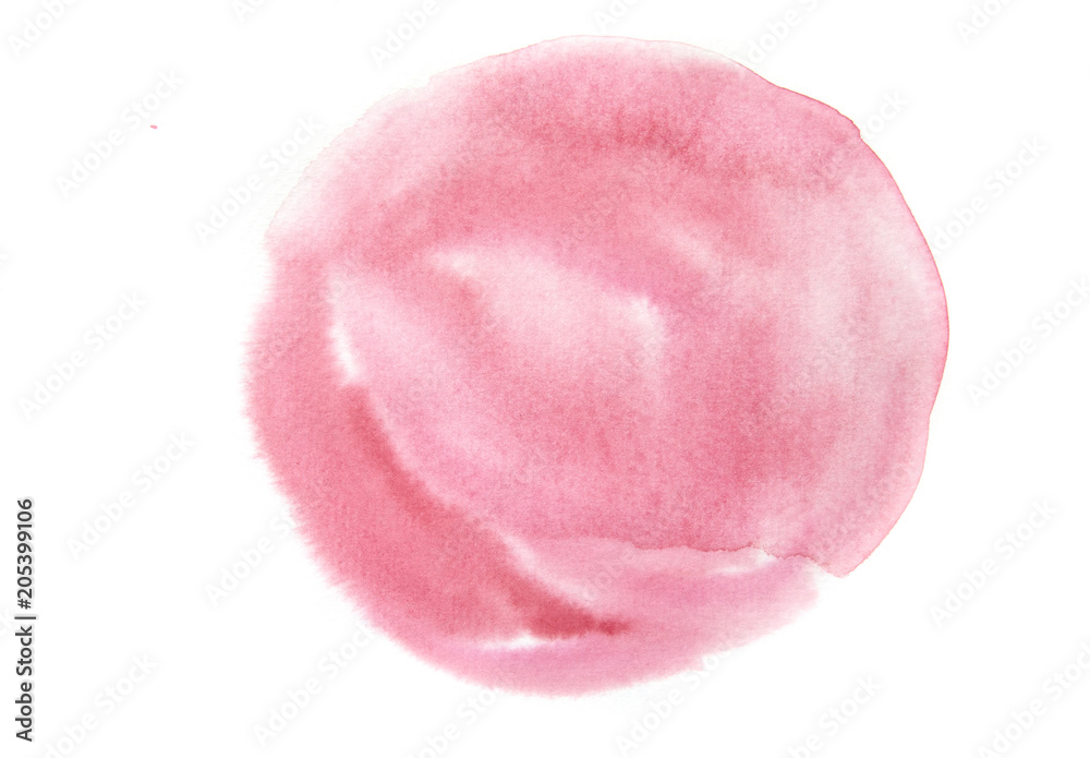 Red watercolor circle on white background