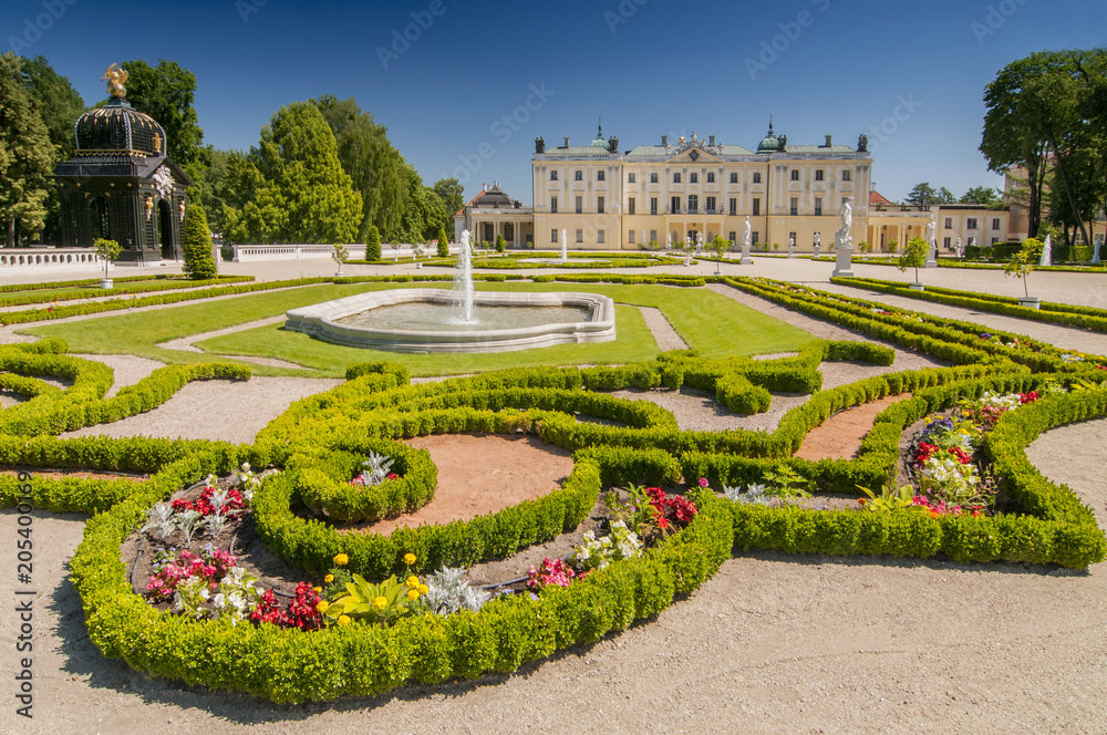 Gardens of the palace Branicki, the historic complex is a popular place for locals, Bialystok, Poland.