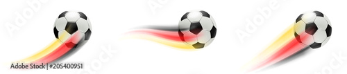 Fußball mit Deutschland Flagge Schweif - Set