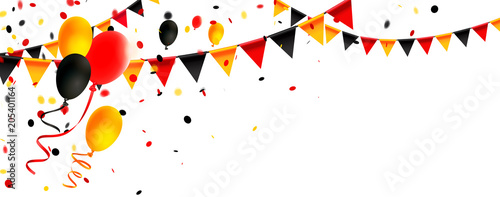 Deutschland Trikolore Girlanden, Luftballons und Konfetti