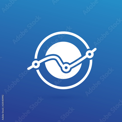 Illustration of business logotype bidding and economic.