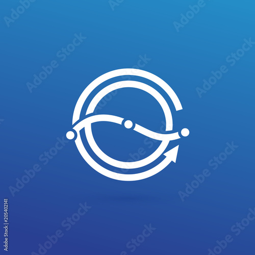 Illustration of business logotype bidding and economic.
