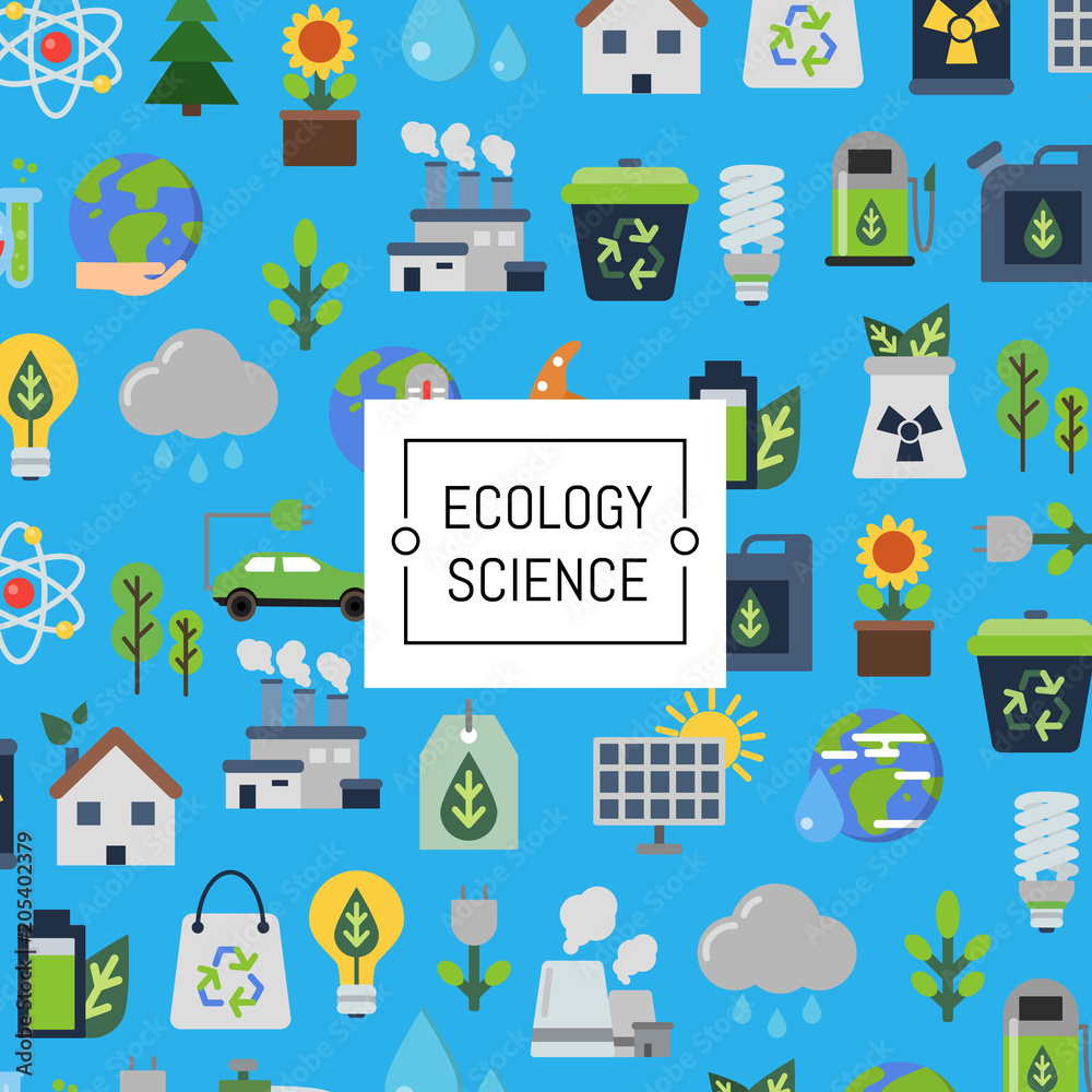 Vector background with ecology flat icons Vector background with ecology flat icons