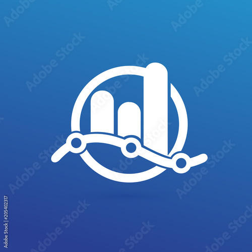 Illustration of business logotype bidding and economic.