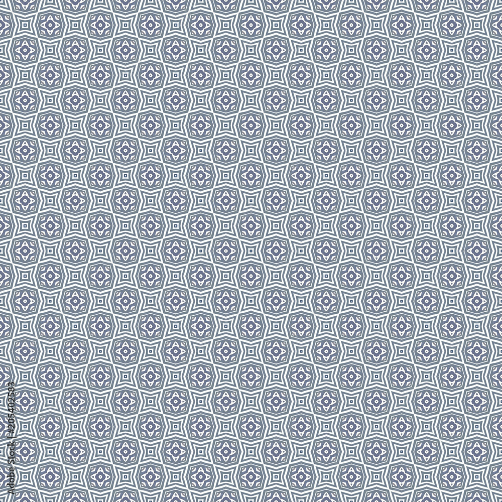 Retro Geometric pattern in repeat. Fabric print. Seamless background, mosaic ornament, ethnic style. 