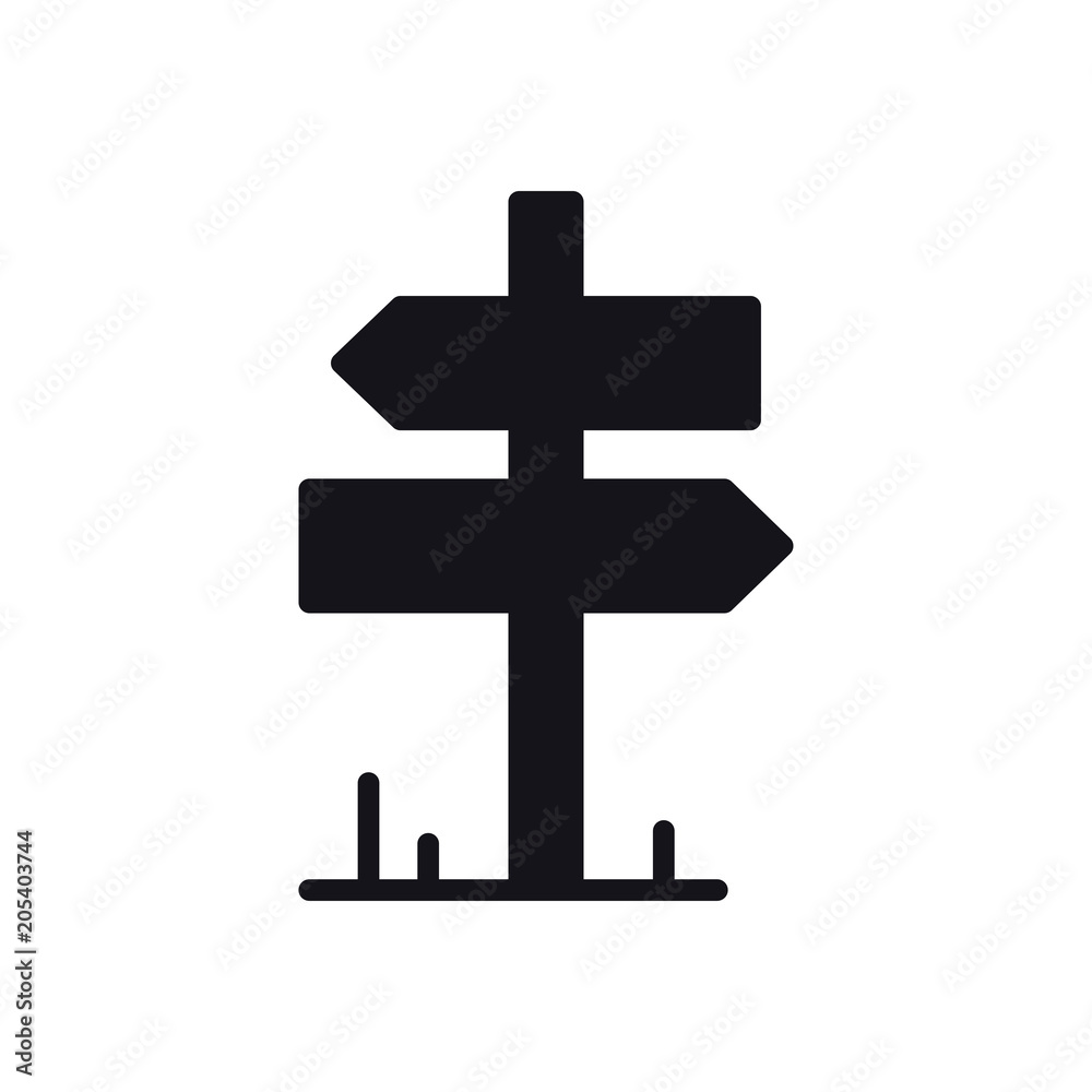 Signpost Icon. Road Sign and Symbol. Direction Roadsign.