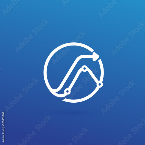 Illustration of business logotype bidding and auction.