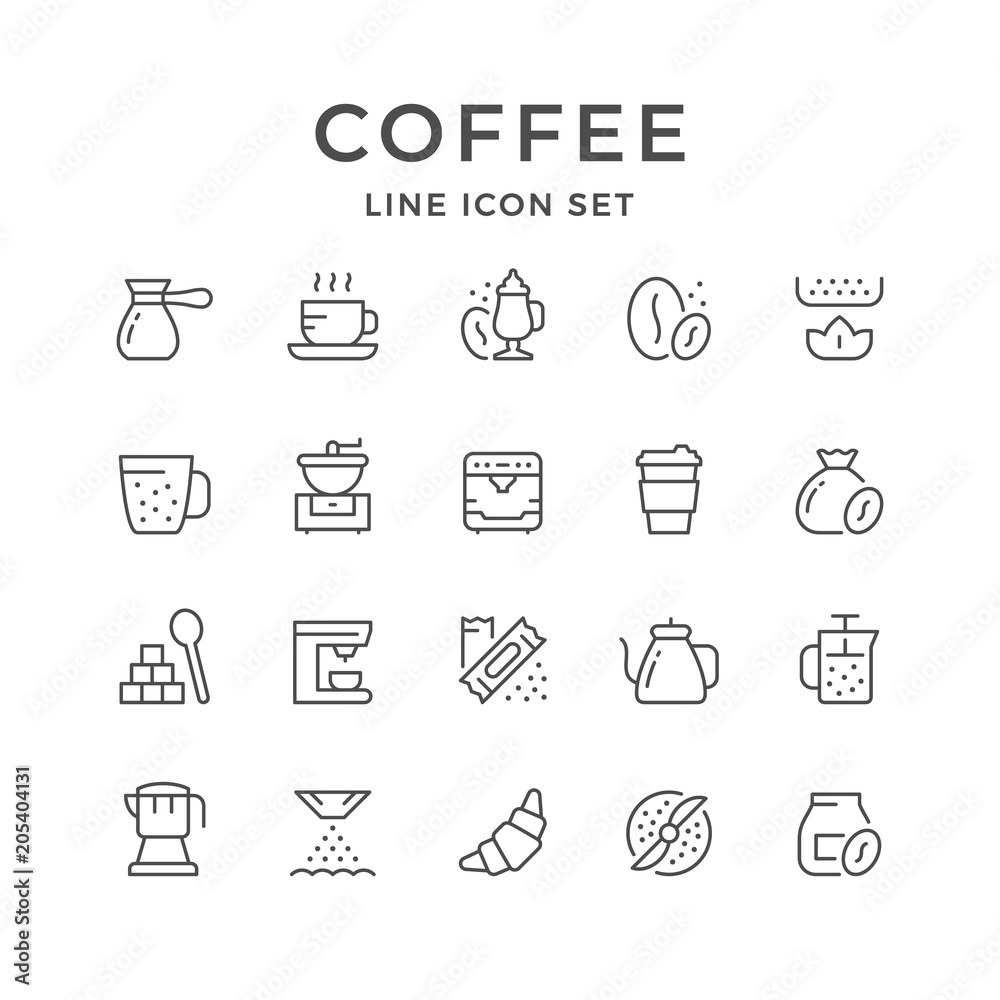Set line icons of coffee Set line icons of coffee