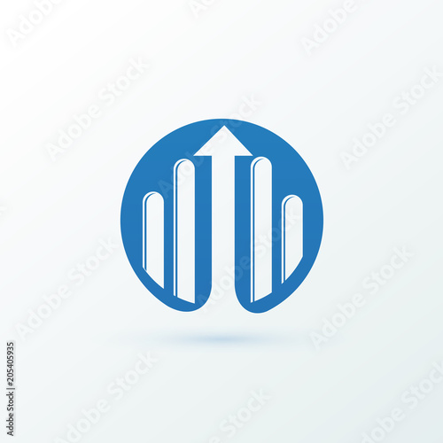 Illustration of business logotype bidding and auction.