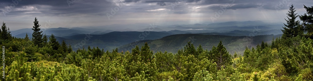 Panorama z Łysocin - Sudety