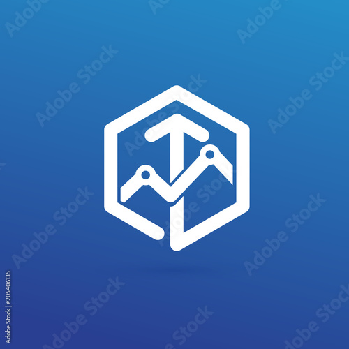 Illustration of business logotype bidding and auction.