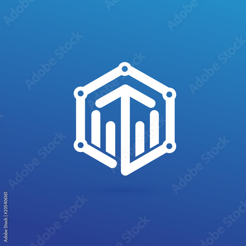 Illustration of business logotype bidding and auction.