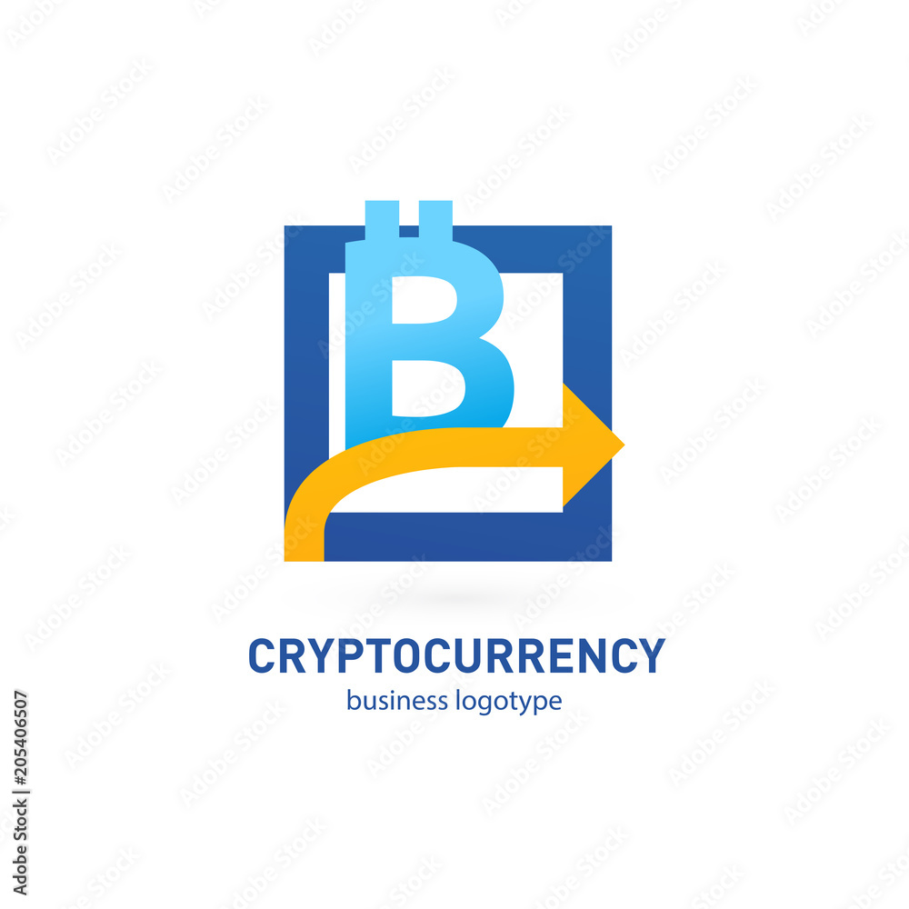 Obraz premium Illustration of business logotype cryptocurrency.
