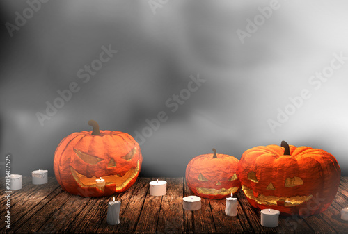 pumpkins Halloween 3d rendering