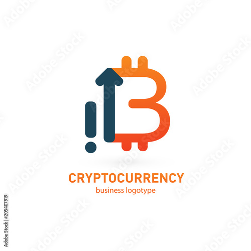 Illustration of business logotype cryptocurrency.