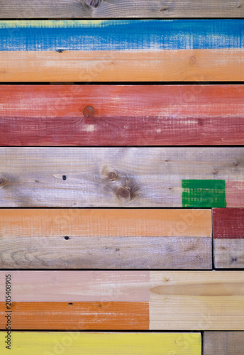 motley colored background painted planks