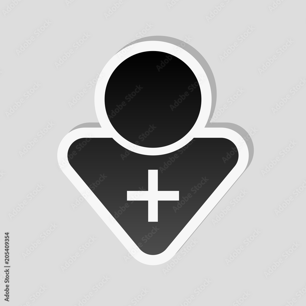 doctor, person with medical cross. Sticker style with white bord doctor, person with medical cross. Sticker style with white bord