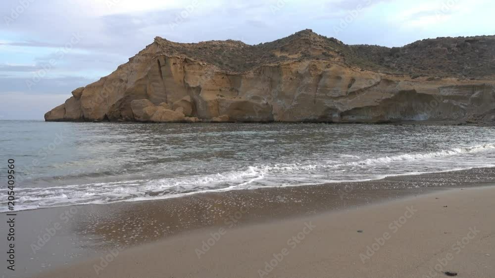 The closed cove in Aguilas at sunset in 4k The closed cove in Aguilas at sunset in 4k