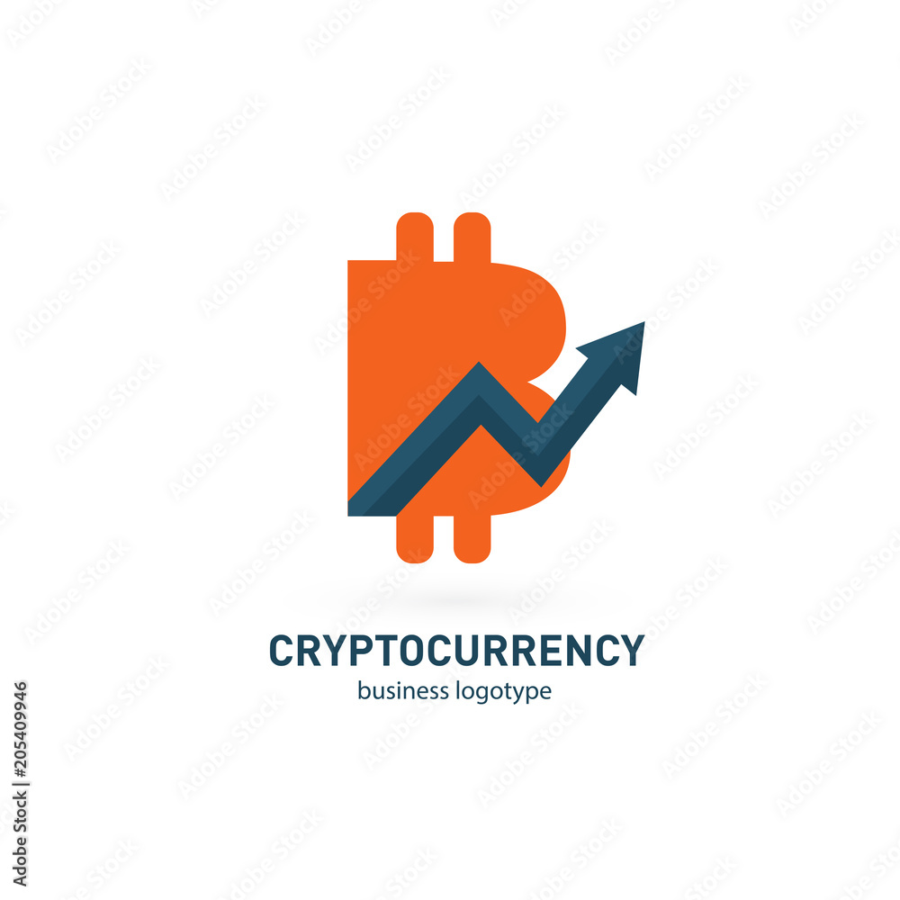 Illustration of business logotype cryptocurrency.