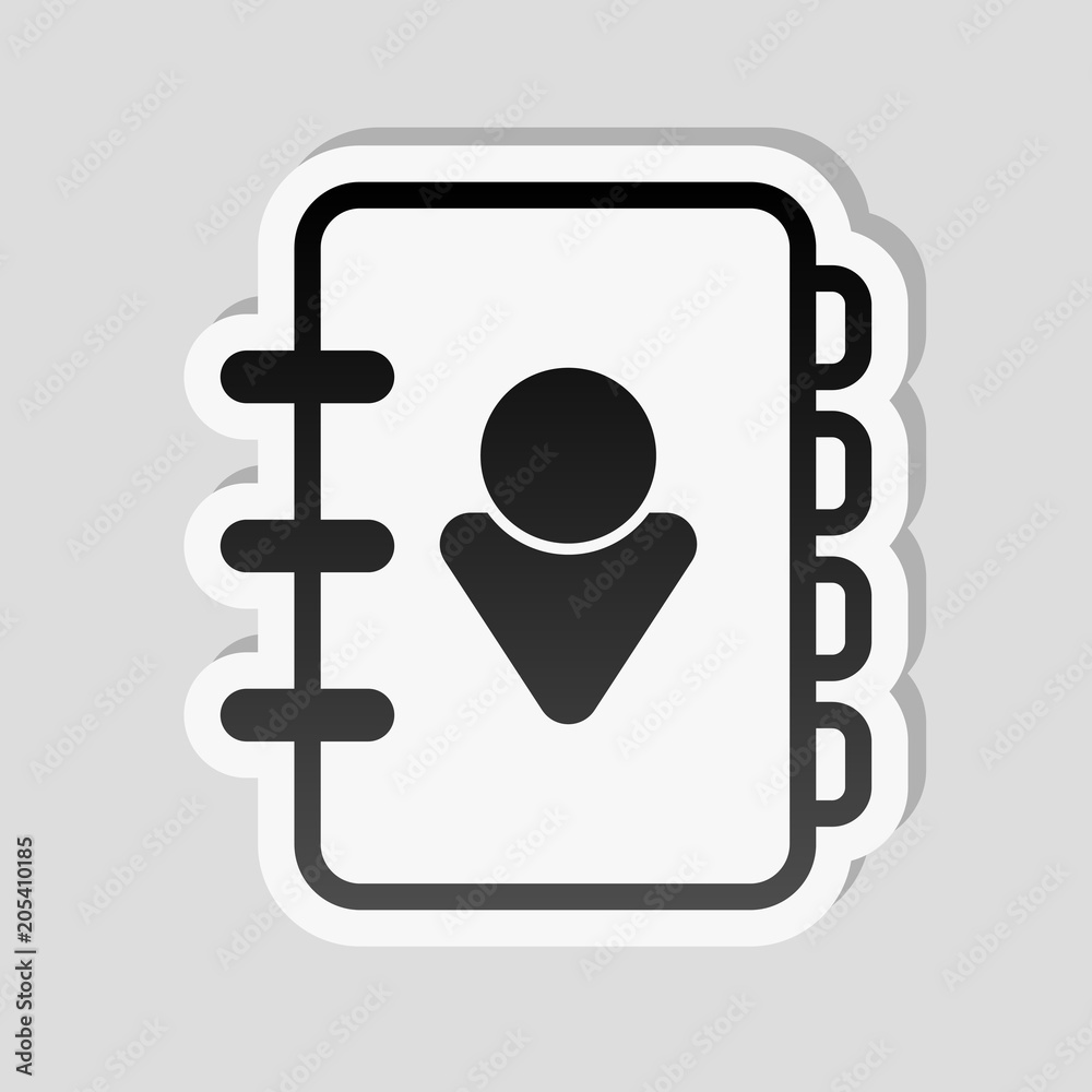 address book with person on cover. simple icon. linear symbol wi address book with person on cover. simple icon. linear symbol wi