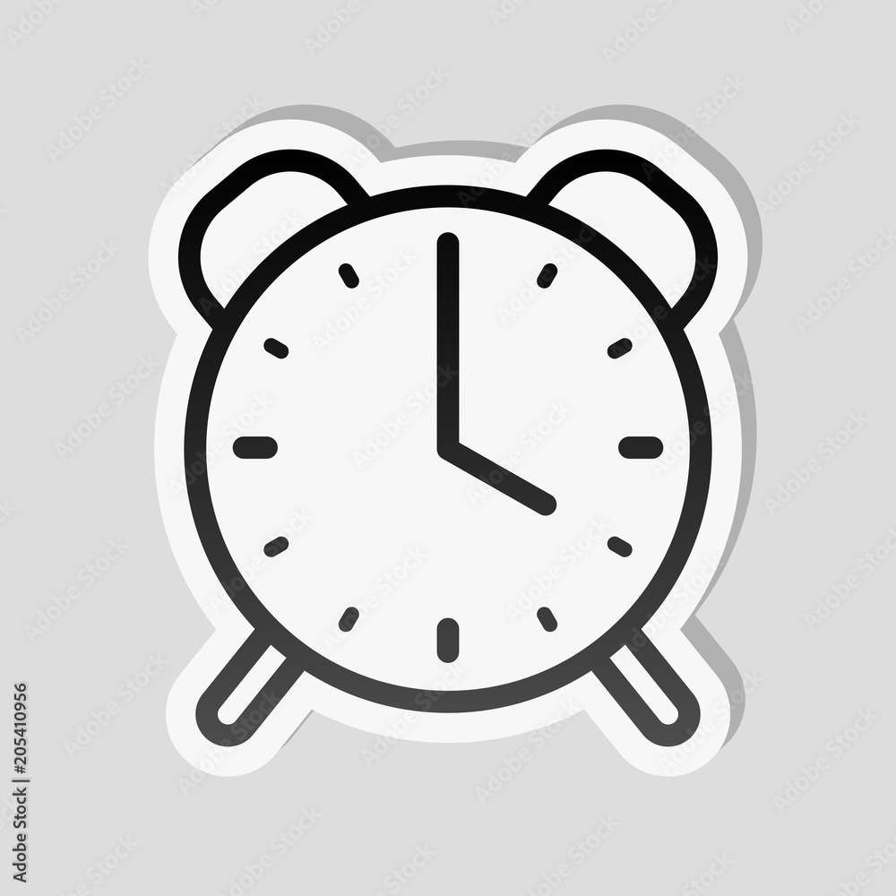 old alarm clock, simple icon, linear symbol with thin outline. S old alarm clock, simple icon, linear symbol with thin outline. S