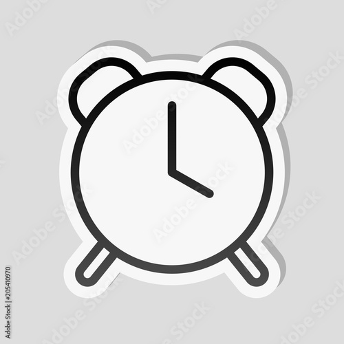 old alarm clock, simple icon, linear symbol with thin outline. S