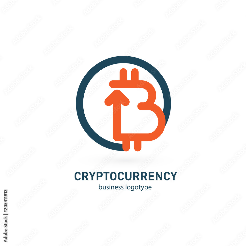 Obraz premium Illustration of business logotype cryptocurrency.