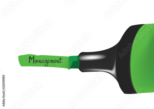 evidenziatore verde evidenzia management