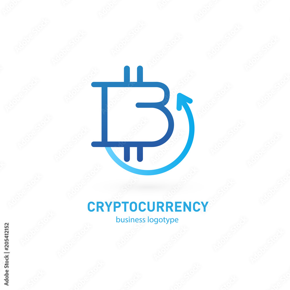 Illustration of business logotype cryptocurrency.