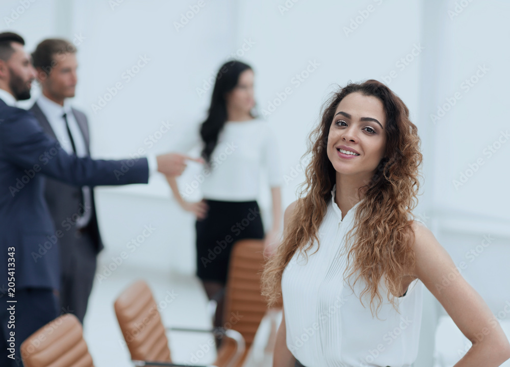 business woman on the background of business team business woman on the background of business team