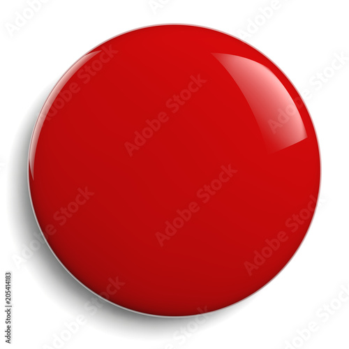 Red Button Isolated on White