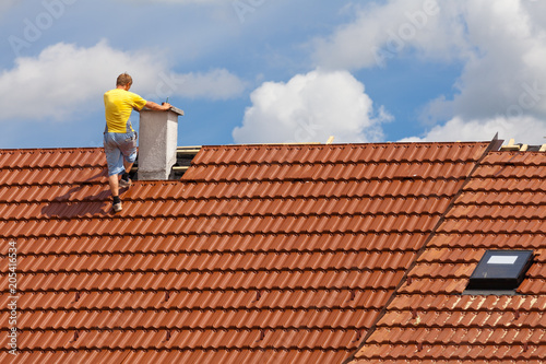 Worker on the roof