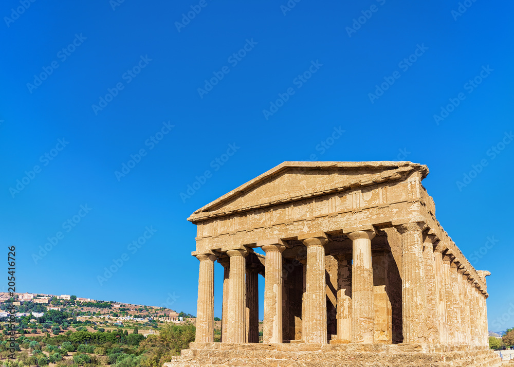 Temple of Concordia on Agrigento in Sicily island