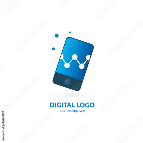 Illustration design of logotype business web marketing. photo