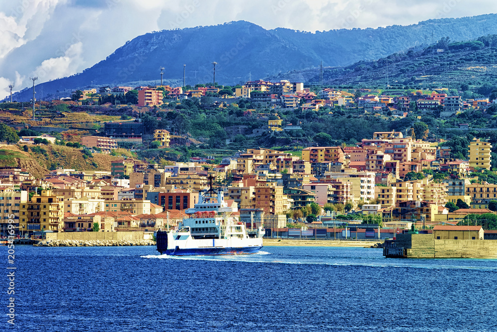 Passenger ferry ship Mediterranean Sea at Reggio Calabria Italy