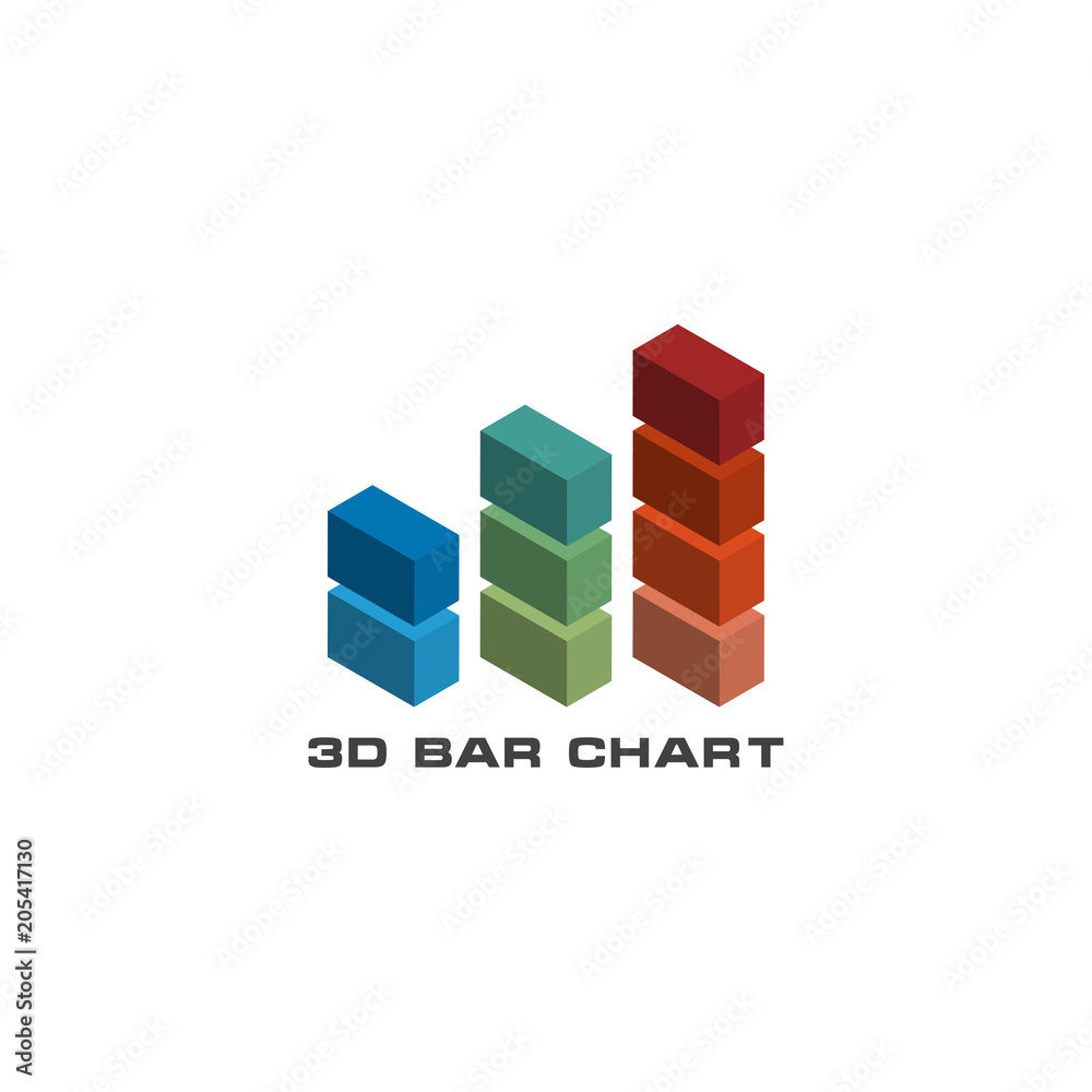 3d statistic chart graphic template