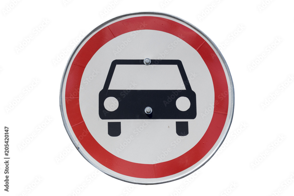 Round road sign 'No motor vehicles except motorcycles' isolated on white Round road sign 'No motor vehicles except motorcycles' isolated on white