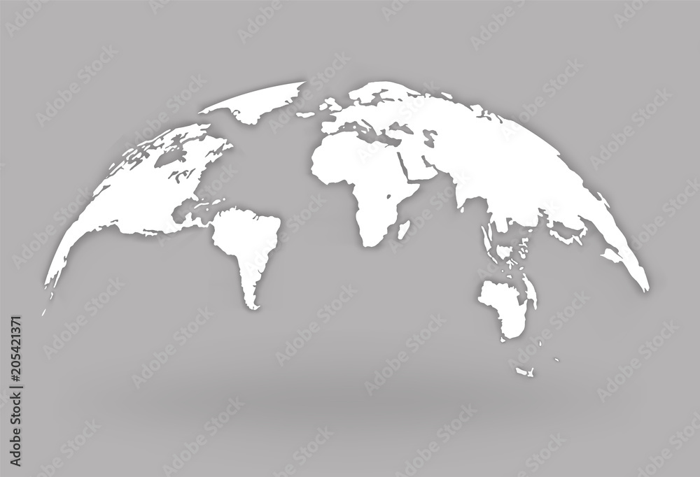 Fototapeta premium World Map Globe with shadow - stock vector.