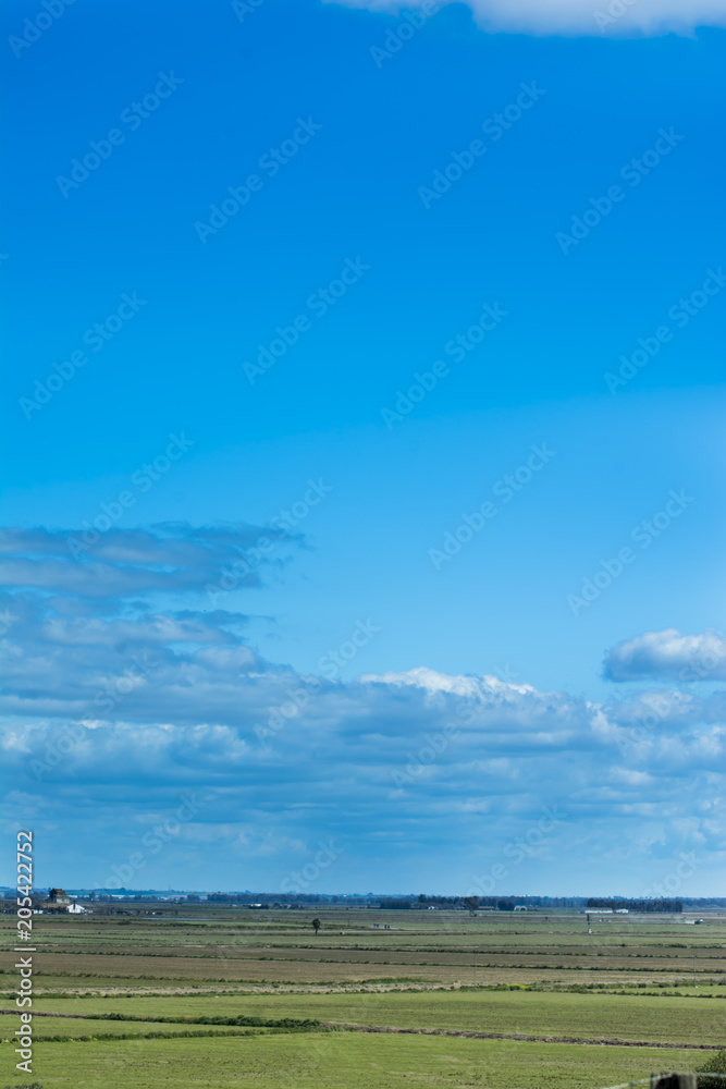 Countryside landscape with blue sky and white clouds Countryside landscape with blue sky and white clouds