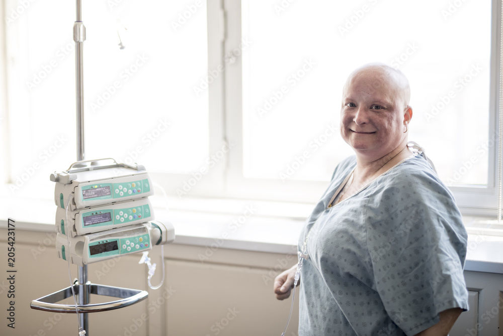 woman in hospital suffering from cancer