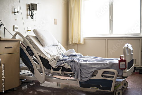 Hospital room with beds and comfortable medical equipped