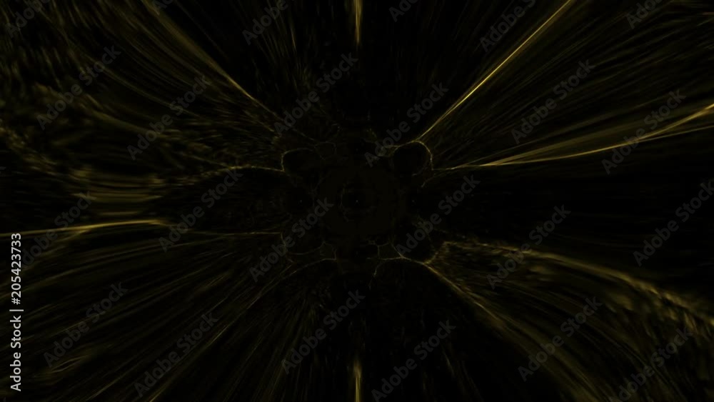 Yellow fancy abstract in a dark background
