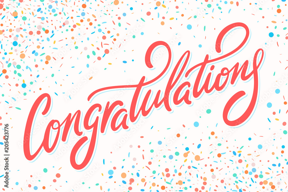 Congratulations card. Hand lettering