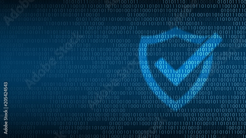 Cyber technology security, Lock on digital screen, network protection background design, vector illustration