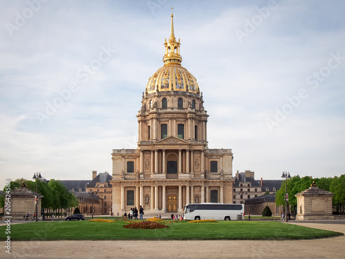 Les Invalides commonly known as Hotel national des Invalides (The National Residence of the Invalids) in Paris, France in twilight time