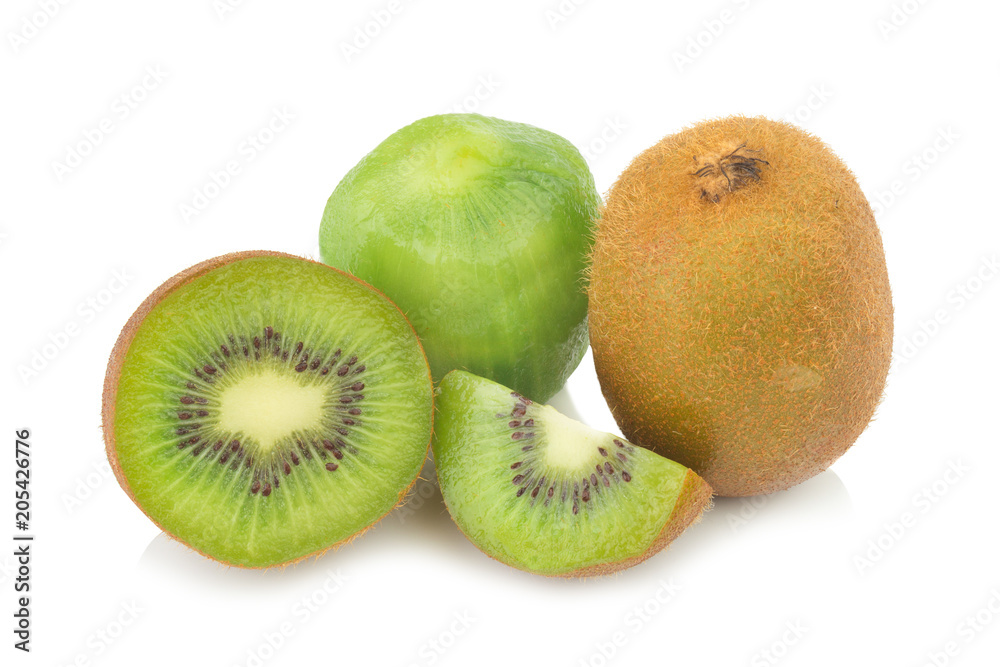 kiwi fruit half sliced isolated on white background kiwi fruit half sliced isolated on white background
