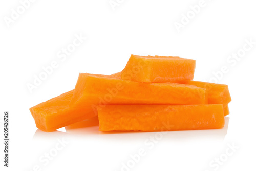 Carrot sticks isolated on white background photo