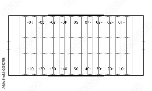 American football field. Sport background. Line art style