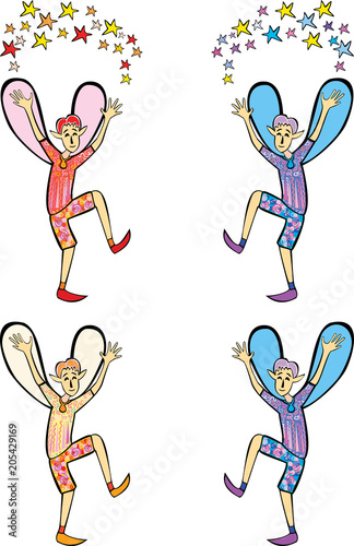 The cheerful dancing elves